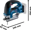 A cordless jigsaw with dimensions indicated by measurement lines. Anteprima dell’immagine prodotto