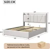 letto contenitore 140x200 con USB e tipo C, letto imbottito Anteprima dell’immagine prodotto 4