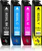 Four printer ink cartridges in black, cyan, magenta, and yellow, arranged side-by-side. Produktbild-Vorschau