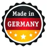 A circular badge with the German flag colors and text 'Made in GERMANY'. Produktbild-Vorschau