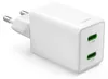 A white Hama GaN charger with two USB-C ports. Anteprima dell’immagine prodotto