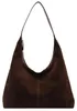 Suede Schoudertas - Hobo Vorm - Bruin Productafbeelding-voorbeeld 2