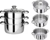 Dampfgarer 22 cm 3-teilig – Edelstahl – Glasdeckel – Produktbild-Vorschau 4