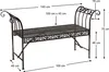 A diagram of a metal garden bench with dimensions indicated. Produktbild-Vorschau