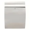 A front view of a silver mailbox against a white background. Produktbild-Vorschau