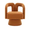 A studio shot of an orange armchair. Voir les images du produit