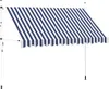 vidaXL Einziehbare Markise Handbetrieben 350 cm Blau/Weiß Produktbild-Vorschau 7