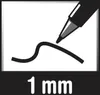 An illustration of a marker drawing a wavy line, with text indicating the line width. Voir les images du produit