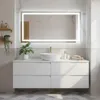 RODAN | Skriňa pod Umývadlo - Biela - 160 cm - S doskou Náhľad obrázku produktu 4
