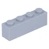 A single light gray LEGO brick with four studs is shown against a white background. Produktbild-Vorschau
