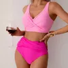 High Waist Bikini Damen - Bauchweg - Zweiteiler Gerafft - Produktbild-Vorschau 10