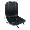 A black heated car seat cushion with a power cord and plug. Voir les images du produit