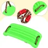 A collage of images showing a green plastic swing seat with rope attachments and close-ups of the rope and connectors. Náhľad obrázku produktu