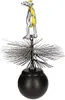 A chimney cleaning brush with a weight attached, suspended by a rope and shackle. Produktbild-Vorschau