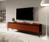 A modern living room with a TV stand, TV, and floor lamp. Voir les images du produit