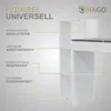 HAGO24 Schreibtisch Regal Kombination 110x72x40cm weiß grau Produktbild-Vorschau 6