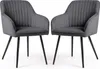 2er Set Velours Esszimmerstühle mit Ziernähten FLORENCE Produktbild-Vorschau 1