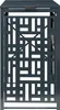A dark grey metal trash can enclosure with a decorative geometric pattern on the front door. Náhľad obrázku produktu