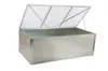 A silver metal cold frame with a clear, hinged lid, shown against a white background. Voir les images du produit