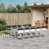 15-tlg. Garten-Essgruppe mit Kissen Weiß Textilene Produktbild-Vorschau 2