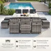 Poly Rattan Sitzgruppe Esstisch Lounge Gartenmöbel Produktbild-Vorschau 2