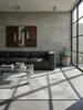Teppich Grau quadratisch im modernen Wohnzimmer_#sku_BARK68842# Produktbild-Vorschau