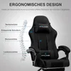 A black gaming chair with labels pointing to its ergonomic features. Anteprima dell’immagine prodotto