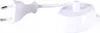 A white electric toothbrush charger and plug on a white background. Produktbild-Vorschau