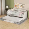 DAY-Betten(Beige,90 x 200(190))Sofabett,Gepolstertes Produktbild-Vorschau 3