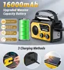 Notfallradio Kurbelradio 16000mAh, AM/FM/NOAA Wetterradio Produktbild-Vorschau 2