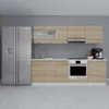 A modern kitchen with stainless steel appliances and wood-grain cabinets. Produktbild-Vorschau