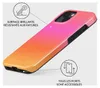 A phone case with a gradient color scheme, displayed on a plain background with callouts highlighting features. Podgląd zdjęcia produktu