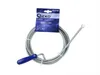 A coiled drain snake with a blue handle and a hook at the end, presented on a white background. Anteprima dell’immagine prodotto