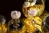 Set aus 2 Tabletts "Feel" - Holz und Glas - goldfarben - Anteprima dell’immagine prodotto 2
