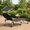 Outtec® Fauteuil de jardin pliable Chaise longue avec toit Voir les images du produit 19