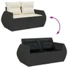 vidaXL 5-tlg. Garten-Sofagarnitur mit Kissen Schwarz Poly Produktbild-Vorschau 7