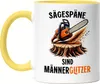 Sägespäne sind Männerglitzer Kettensäge Tasse Gelb Produktbild-Vorschau 1