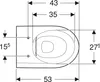 Geberit iCon Wand-WC Tiefspüler, spülrandlos, geschlossene Produktbild-Vorschau 11