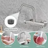 Küchenarmatur - Wandmontage - Edelstahl - Flexible Auslauf Produktbild-Vorschau 2