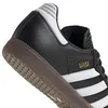 A close-up view of the heel and side of a black Adidas Samba sneaker. Náhled obrázku produktu