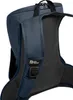 A close-up view of the back of a blue backpack, focusing on the shoulder straps and padding. Produktbild-Vorschau