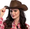 Cappello da cowboy in feltro marrone Anteprima dell’immagine prodotto 2