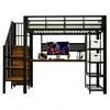 okwish Hochbett 90×200 mit Euro-Steckdosen und LED, Produktbild-Vorschau 2