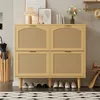 okwish  Schuhschrank mit  4 Klappen,Schuhkommode aus Rattan Produktbild-Vorschau 8