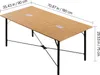 A rectangular conference table with a wood-grain finish and black metal legs, shown from a diagonal angle. Voir les images du produit