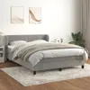 vidaXL Postel Boxspring s matrací Light Grey 140x200 cm Náhled obrázku produktu 2