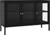 vidaXL Kredens czarny 70x35x70 cm stal i szkło Podgląd zdjęcia produktu 2