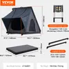 Diagram showing a roof tent and its accessories with dimensions and specifications. Produktbild-Vorschau