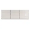 A cream-colored upholstered wall panel system arranged in a 3x3 grid against a white background. Anteprima dell’immagine prodotto