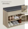 Banc à chaussures NATALYA avec coussin d'assise 104x30x49cm Voir les images du produit 4